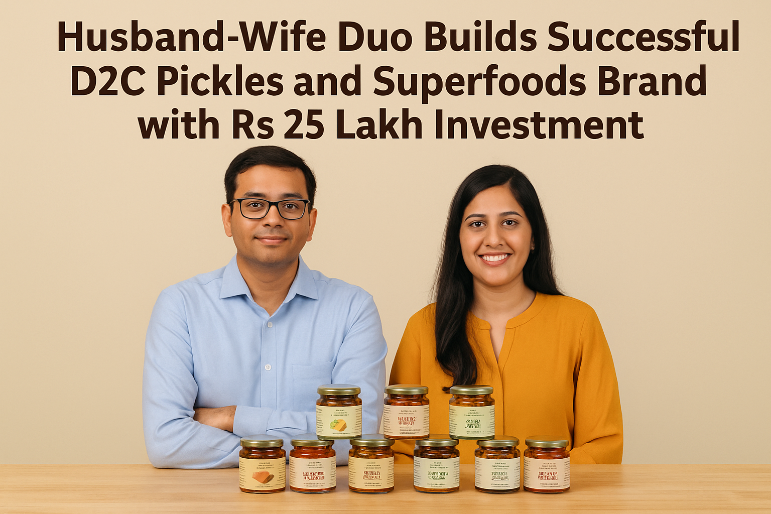 Husband-Wife Duo Builds Successful D2C Pickles and Superfoods Brand with Rs 25 Lakh Investment